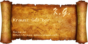Krausz Gábor névjegykártya