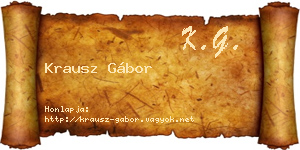 Krausz Gábor névjegykártya