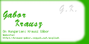 gabor krausz business card